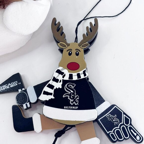 Chicago White Sox Ornaments Lot – Boelter Reindeer + Fabric Angel – MLB Licensed - Picture 2 of 6